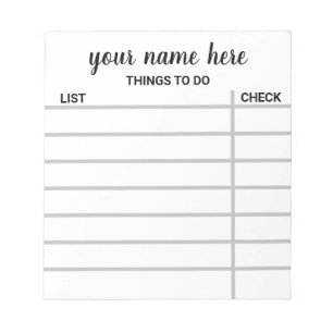 Personalized Check List Notepad