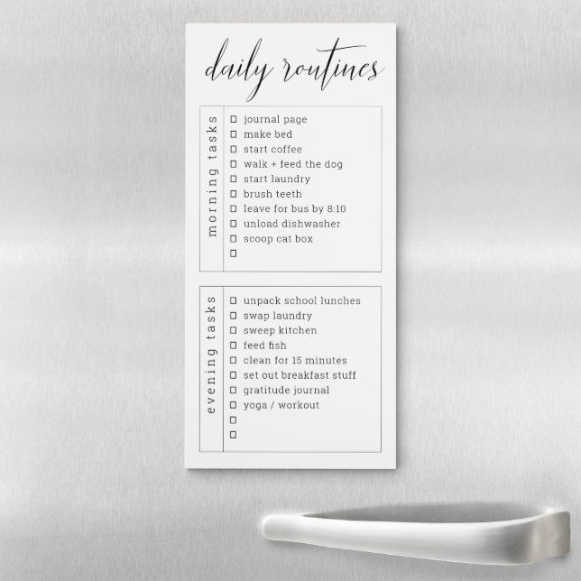 Personalized Checkbox 2 Sections Routine List Magnetic Notepad (In Situ)