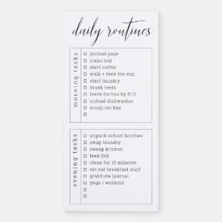 Personalized Checkbox 2 Sections Routine List Magnetic Notepad