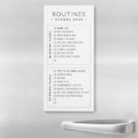 Personalized Checkbox 2 Sections Routine Tasks Mag Magnetic Notepad<br><div class="desc">Minimalist black and white personalized to-do list of routine tasks preprinted on a magnetic notepad has two boxes of sections for the morning and afternoon or evening so you can quickly and easily see what you need to do at different parts of your day. The simple and understated design is...</div>