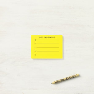 Personalized checkbox list yellow post-it notes