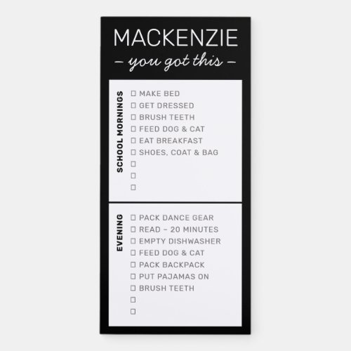 Personalized Checkbox Routine Reminders Magnetic Notepad