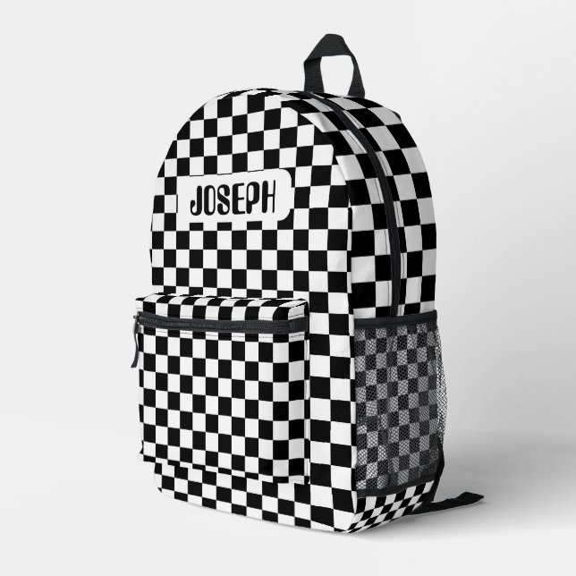 Personalized Checkerboard Backpack for Kids (Back Corner Right)