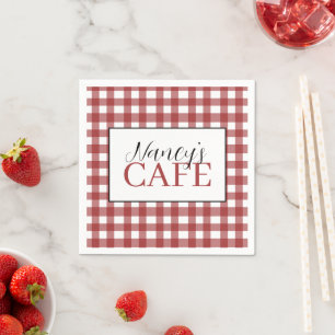 Personalized checkerboard cafe napkins