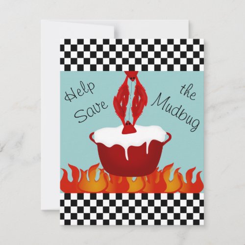 Personalized Checkerboard Crawfish Boil Party Invitation