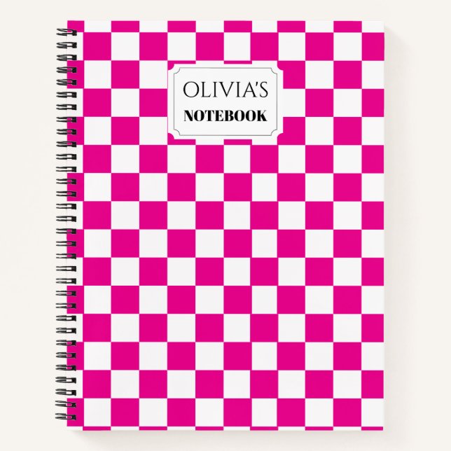 Personalized Checkerboard Notebook (Front)