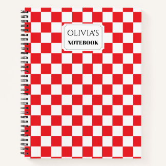 Personalized Checkerboard Notebook