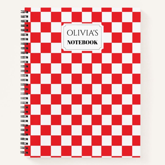 Personalized Checkerboard Notebook (Front)