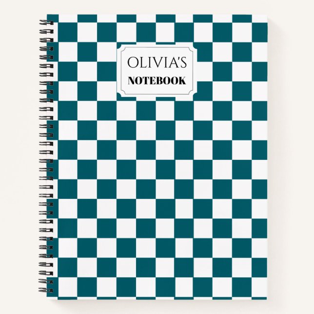 Personalized Checkerboard Notebook (Front)