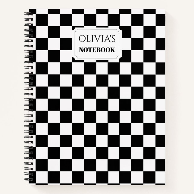 Personalized Checkerboard Notebook (Front)