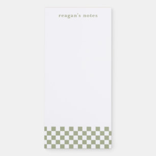 Personalized Checkered Magnetic Notepad