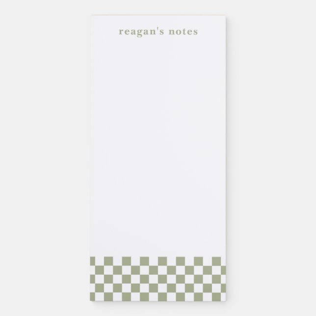 Personalized Checkered Magnetic Notepad (Front)