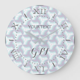Personalized Checkered Mother of Pearl Style on a Large Clock