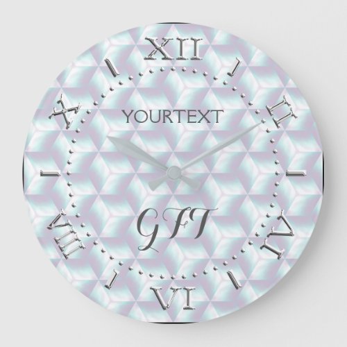 Personalized Checkered Mother of Pearl Style on a Large Clock
