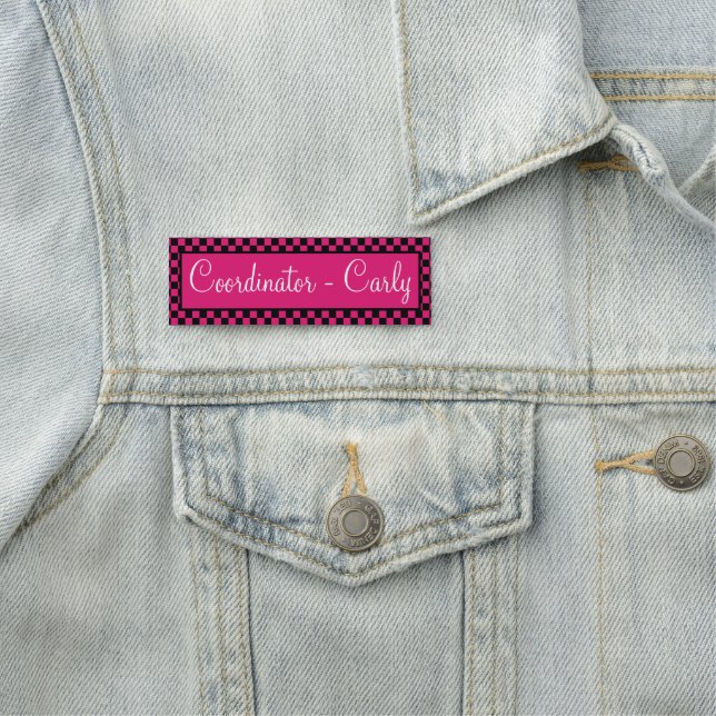 Personalized Checkered Name Tag (In Situ)
