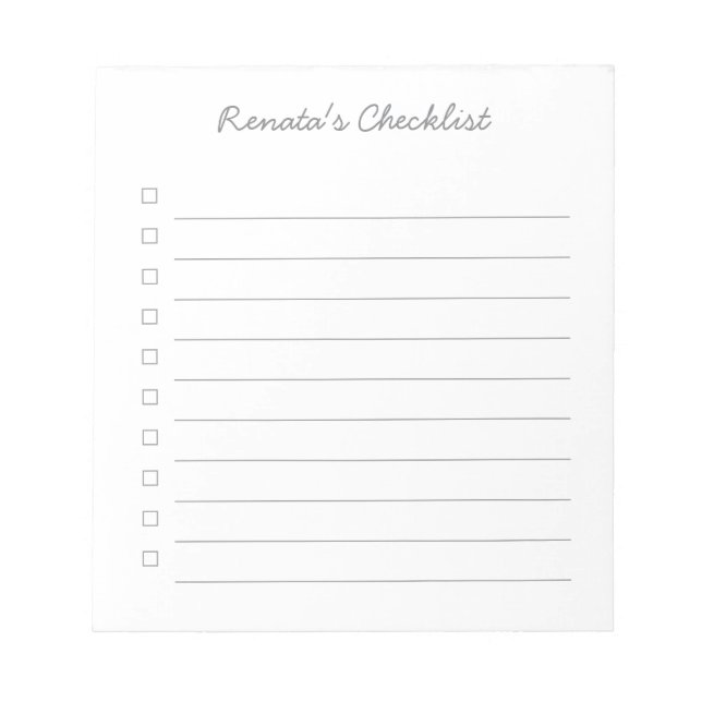 Personalized Checklist - 40 Page Notepad (Front)
