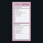 Personalized Checklist morning night routine  Magn Magnetic Notepad<br><div class="desc">Simple minimal custom checklist. It contains editable morning routine and night routine. Personalize it as you want and get 40 sheets\papers of this tear-away notepad. You can customize the name and the bullet points in the checklist. Pick your favorite color from a colorful palette. Get this modern student checklist to...</div>