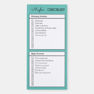 Personalized Checklist morning night routine Magn Magnetic Notepad