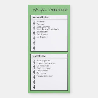 Personalized Checklist morning night routine Magn Magnetic Notepad