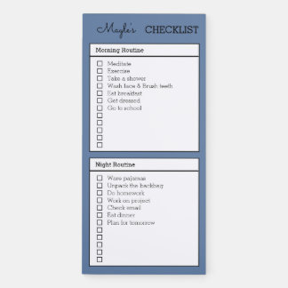 Personalized Checklist morning night routine  Magn Magnetic Notepad
