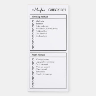 Personalized Checklist morning night routine  Magnetic Notepad