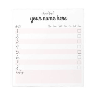 Personalized Checklist Notepad