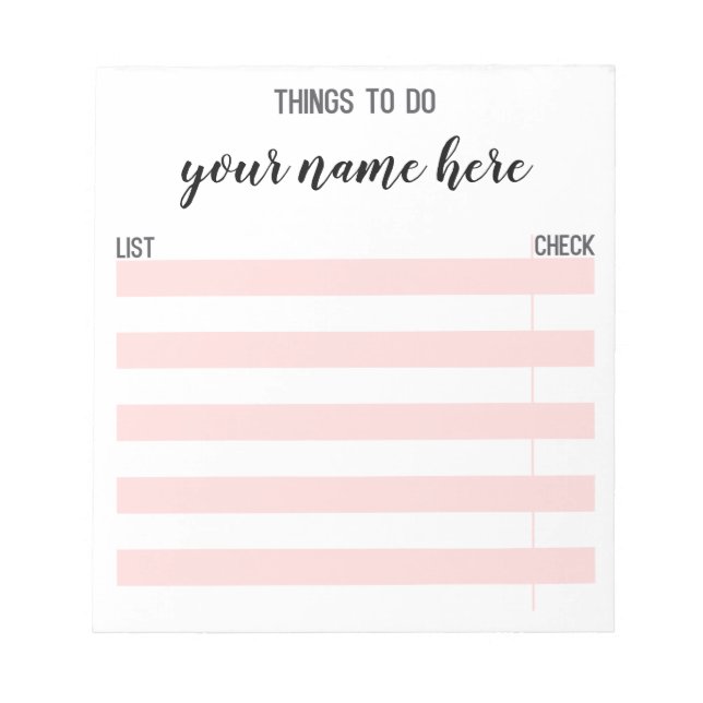 Personalized Checklist Notepad (Front)