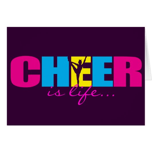 Personalized Cheer Cheerleading Purple Cards (Front Horizontal)