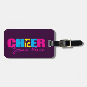 Personalized Cheer Cheerleading Purple Luggage Tag
