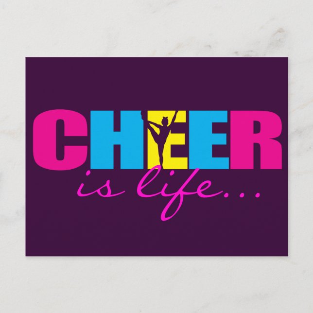 Personalized Cheer Cheerleading Purple Postcard (Front)