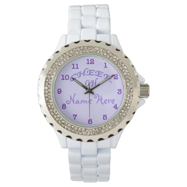 PERSONALIZED Cheer Gifts Ideas Purple Cheer Watch (Front)