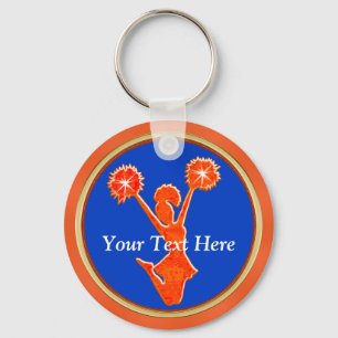Personalized Cheer Keychains Orange and Your COLOR