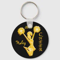 Personalized, Cheer Pom Pom Keychain, Party Favors Keychain