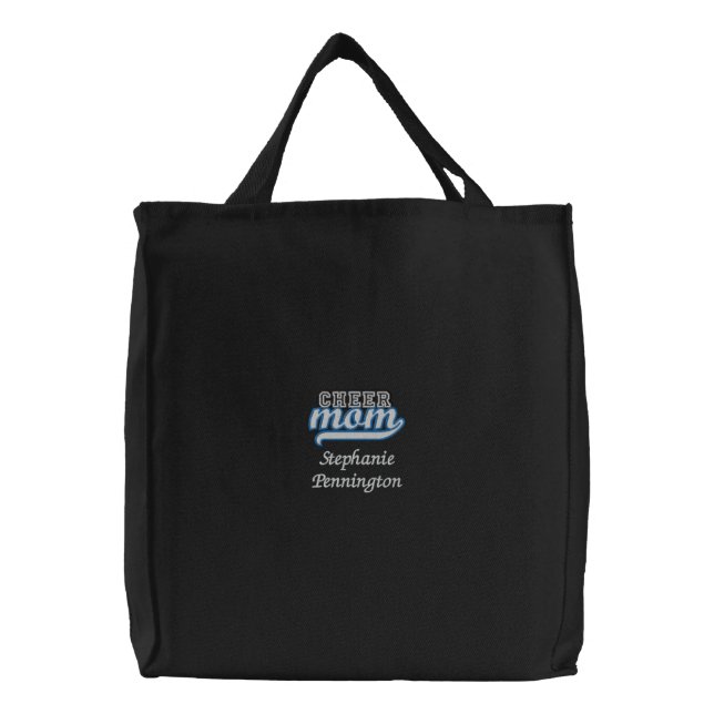 Personalized cheer mom embroidered tote bag (Front)