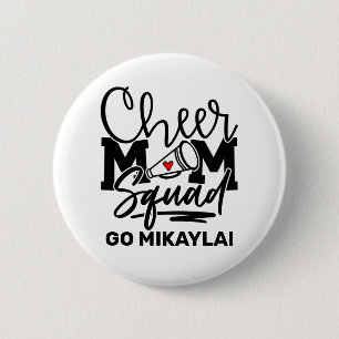 Personalized Cheer Mom Squad Button
