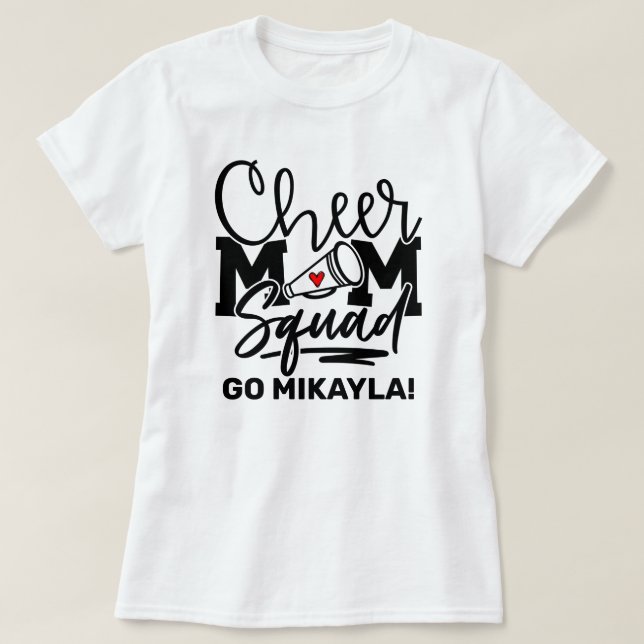 Personalized Cheer Mom Squad T-Shirt (Design Front)