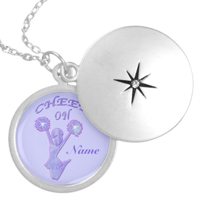 Personalized Cheer On Cheerleader Necklace Locket (Front)