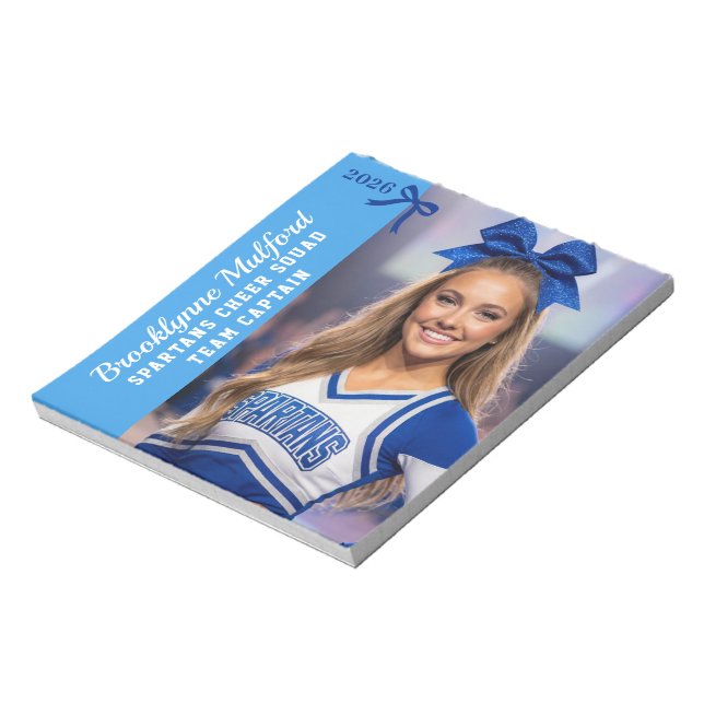 Personalized Cheer Photo Autograph Notepad (Rotated)