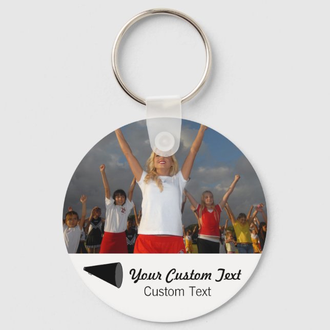 Personalized Cheer Photo Cheerleading Team Spirit Keychain (Front)