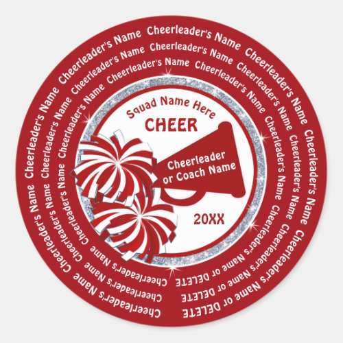 Personalized Cheer Stickers with ALL Cheerleaders