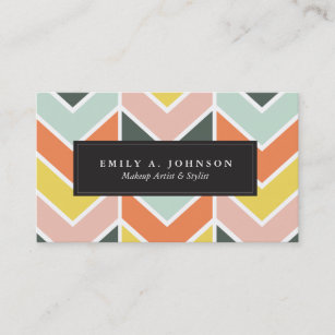 Personalized   Cheerful Chevron by Origami Prints Business Card
