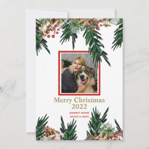 Personalized Cheerful Holiday Photo Flat Card