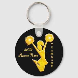 Personalized Cheerleader Keychains, 3 Text Boxes Keychain