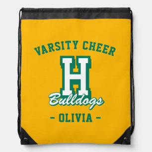 Personalized Cheerleader Name Bag, Custom Cheer Drawstring Bag