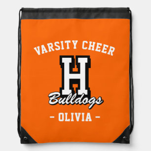 Personalized Cheerleader Name Bag, Custom Cheer Drawstring Bag