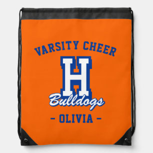 Personalized Cheerleader Name Bag, Custom Cheer Drawstring Bag