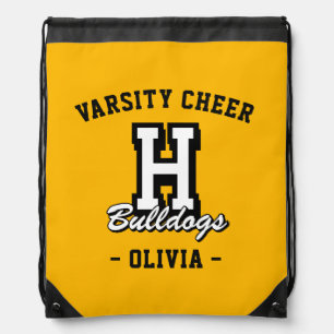 Personalized Cheerleader Name Bag, Custom Cheer Drawstring Bag