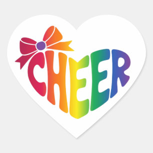 Personalized Cheerleader Name Colorful Logo Clas Heart Sticker