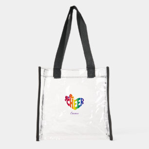 Personalized Cheerleader Name   Colorful Logo Clear Tote Bag