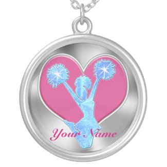 Personalized Cheerleader Necklaces NAME and Heart